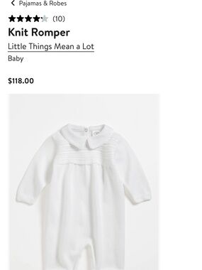 NWT Little Things Mean a Lot White Knit Romper
